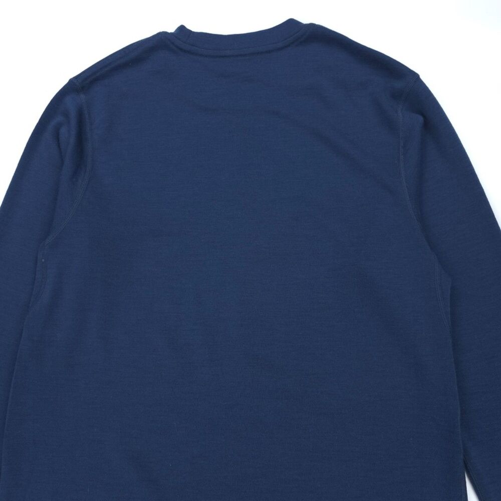 WOOLX Merino Wool Cold Weather Base Layer Long Sleeve Top Navy Gorpcore Outdoor - Picture 7 of 8